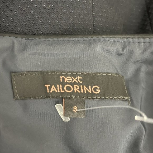 Next tailoring size 8 navy blue lined sleeveless formal zip back dress - Picture 7 of 9